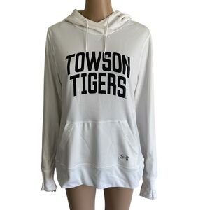 Under Armour Black & White Towson Tigers University Ling Sleeve Pullover Hoodie